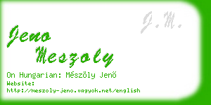 jeno meszoly business card
