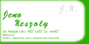 jeno meszoly business card